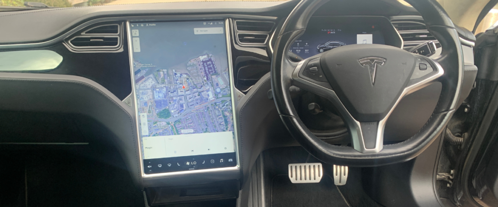 Dashboard of a Tesla Model S P85